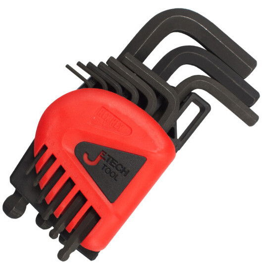 JeTech BS-B9 gömbvégű imbuszkulcs készlet, feketített, max. 120 mm, 9 részes termék fő termékképe