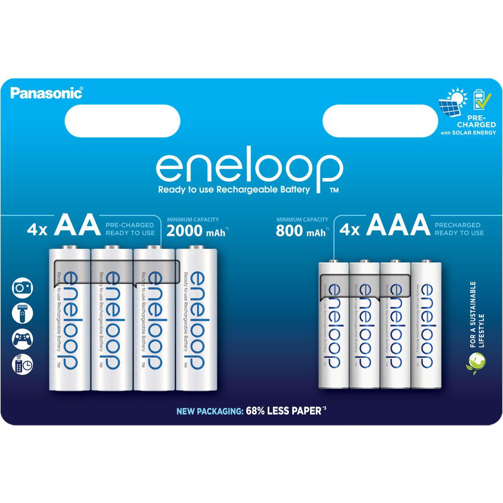 Panasonic BK-KJMCDE44E 4xAA (ceruza), 2000 mAh -s + 4xAAA (micro), 800 mAh -s eneloop Ni-MH akkumulátor termék fő termékképe